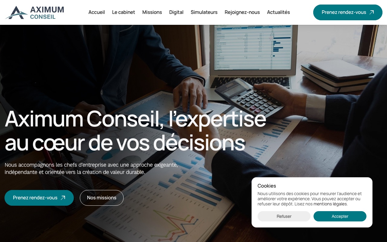 Aperçu du site de AXIMUM CONSEIL