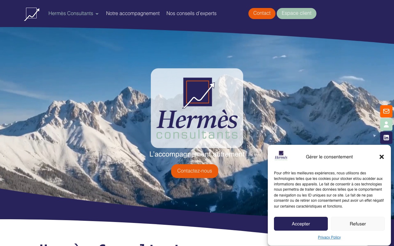 Aperçu du site de HERMES CONSULTANTS
