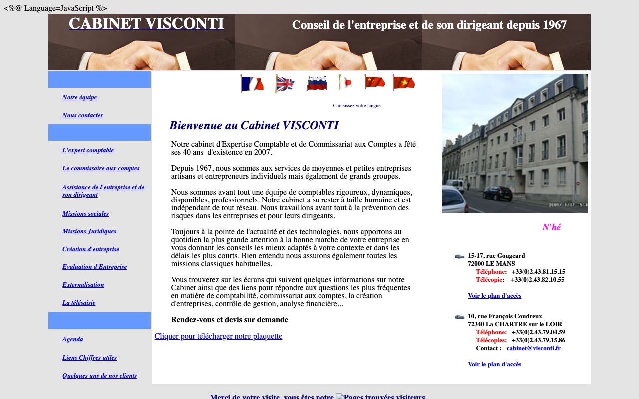Capture de la source publique pour CABINET VISCONTI SARL