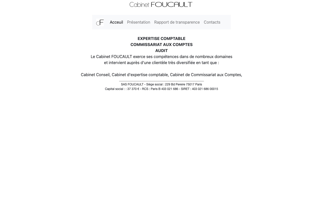 Capture de la source publique pour CABINET FOUCAULT