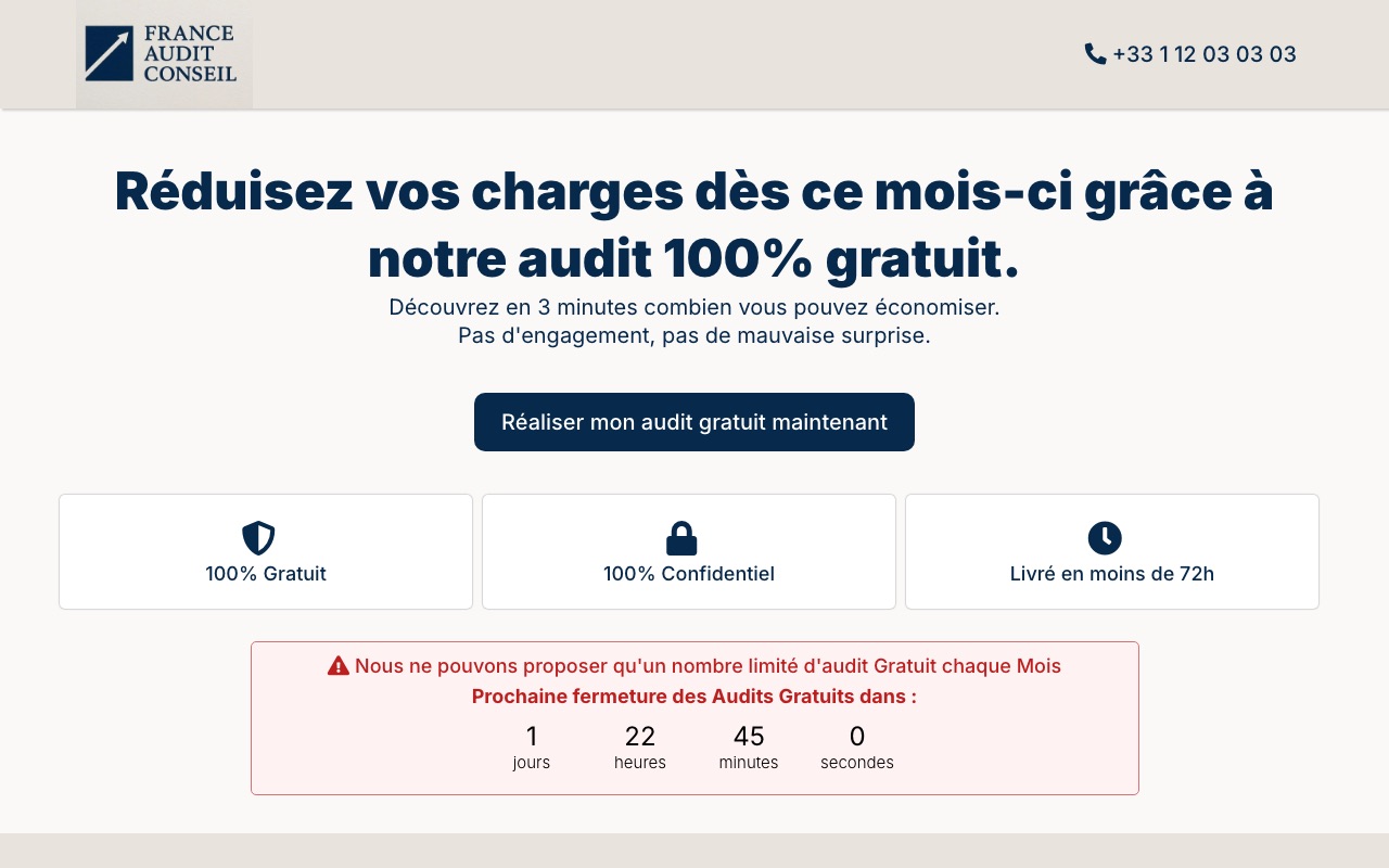 Capture de la source publique pour FRANCE AUDIT CONSEIL