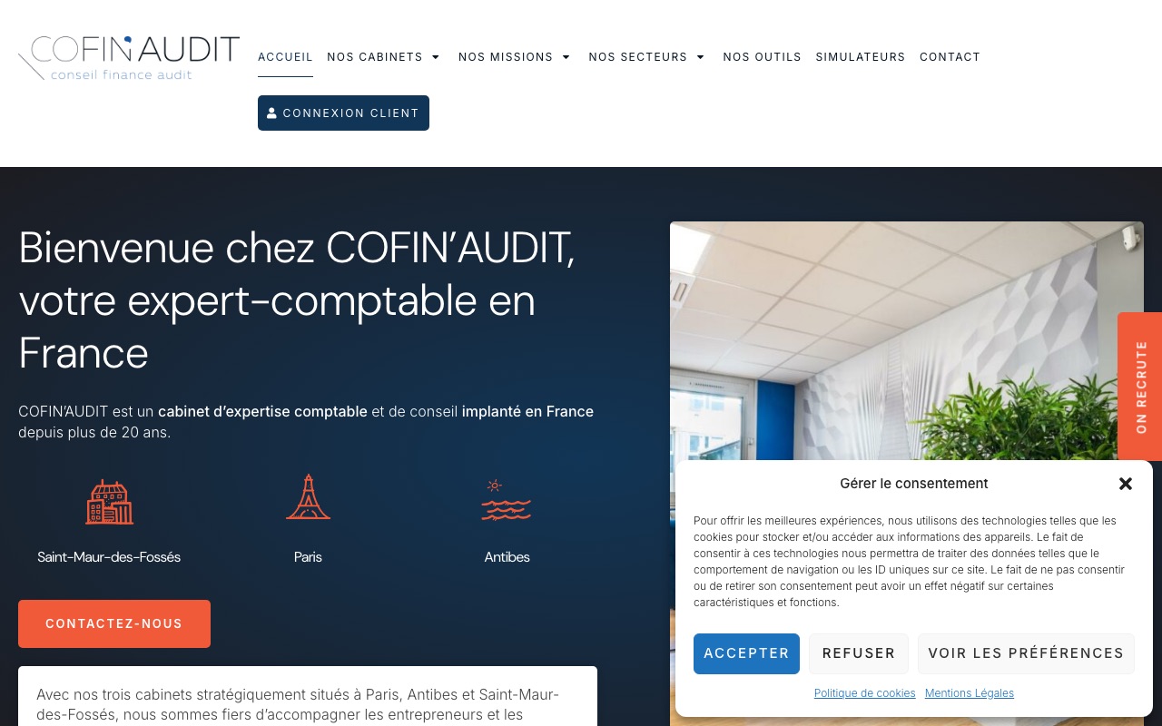 Aperçu du site de COFIN'AUDIT