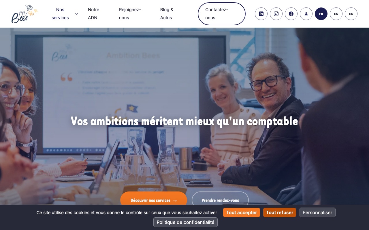 Capture de la source publique pour FINEXCONSEIL (FIFTY BEES)