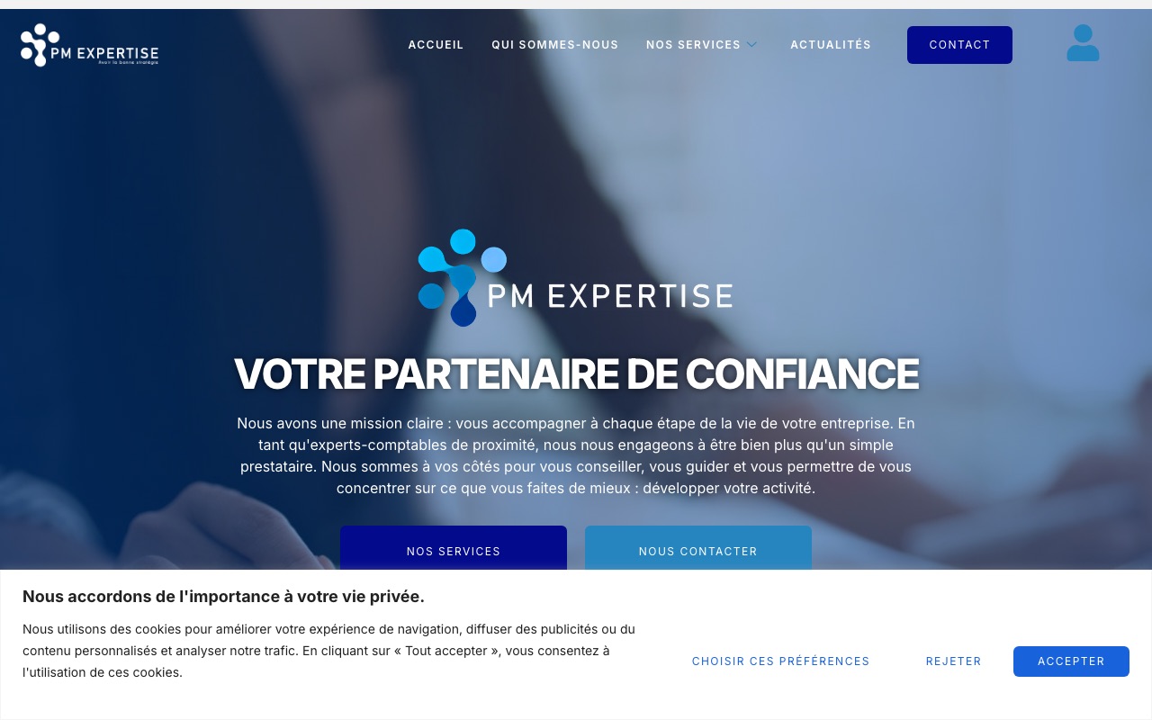 Aperçu du site de PM EXPERTISE