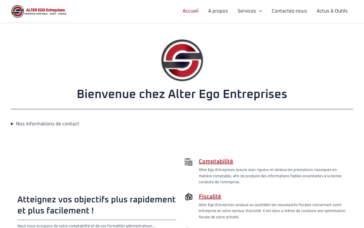 Aperçu du site de ALTER EGO ENTREPRISES