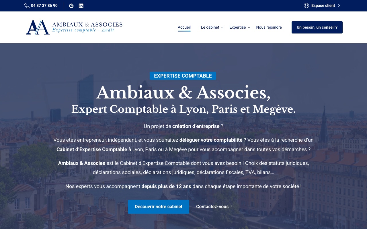 Aperçu du site de AMBIAUX & ASSOCIES
