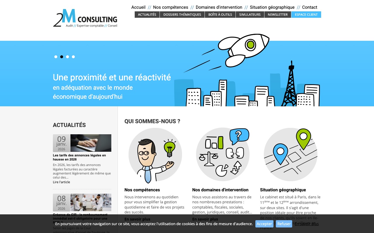 Aperçu du site de 2M CONSULTING