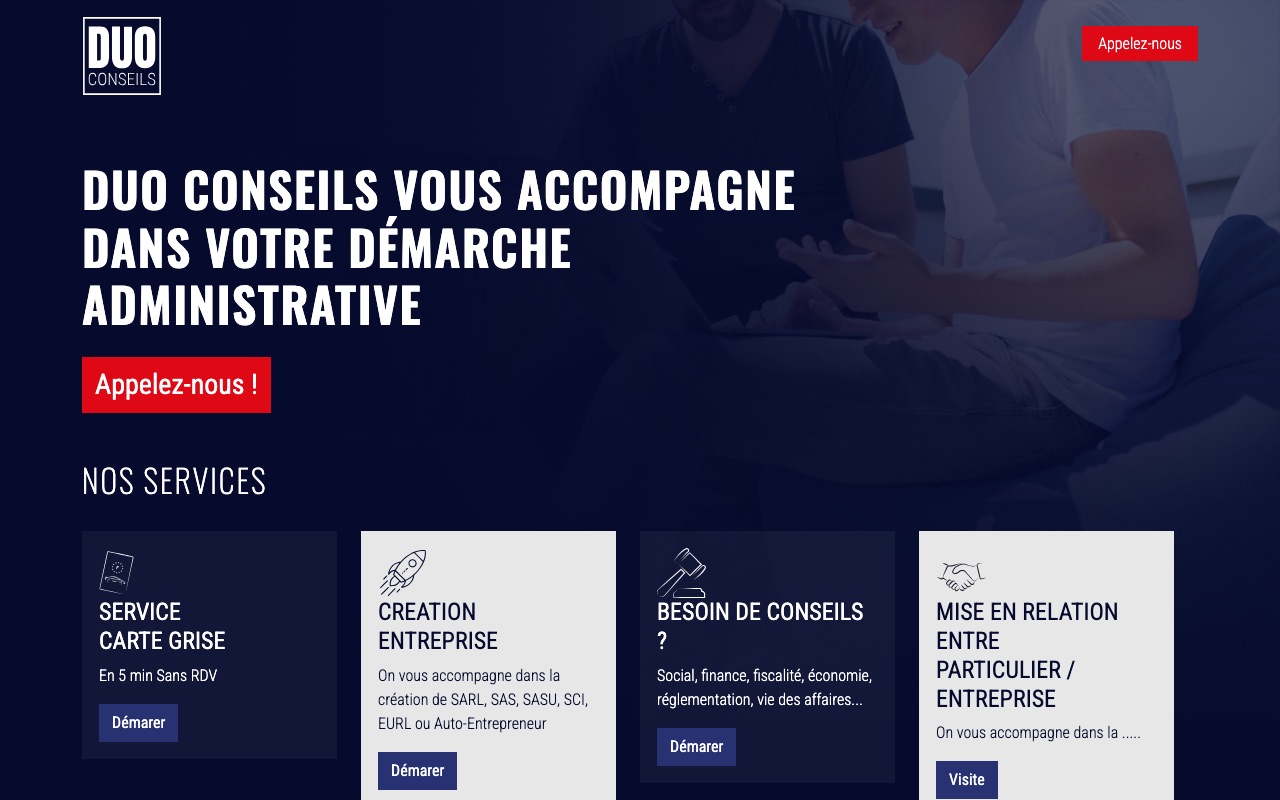 Aperçu du site de DUO CONSEILS
