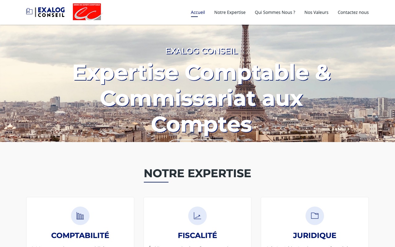 Capture de la source publique pour EXALOG CONSEIL
