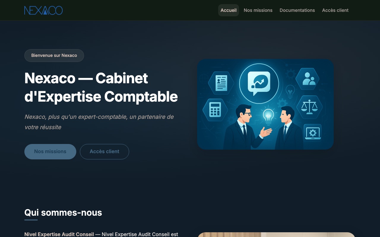 Aperçu du site de NIVEL EXPERTISE AUDIT CONSEIL (NEXACO) (NEXACO)