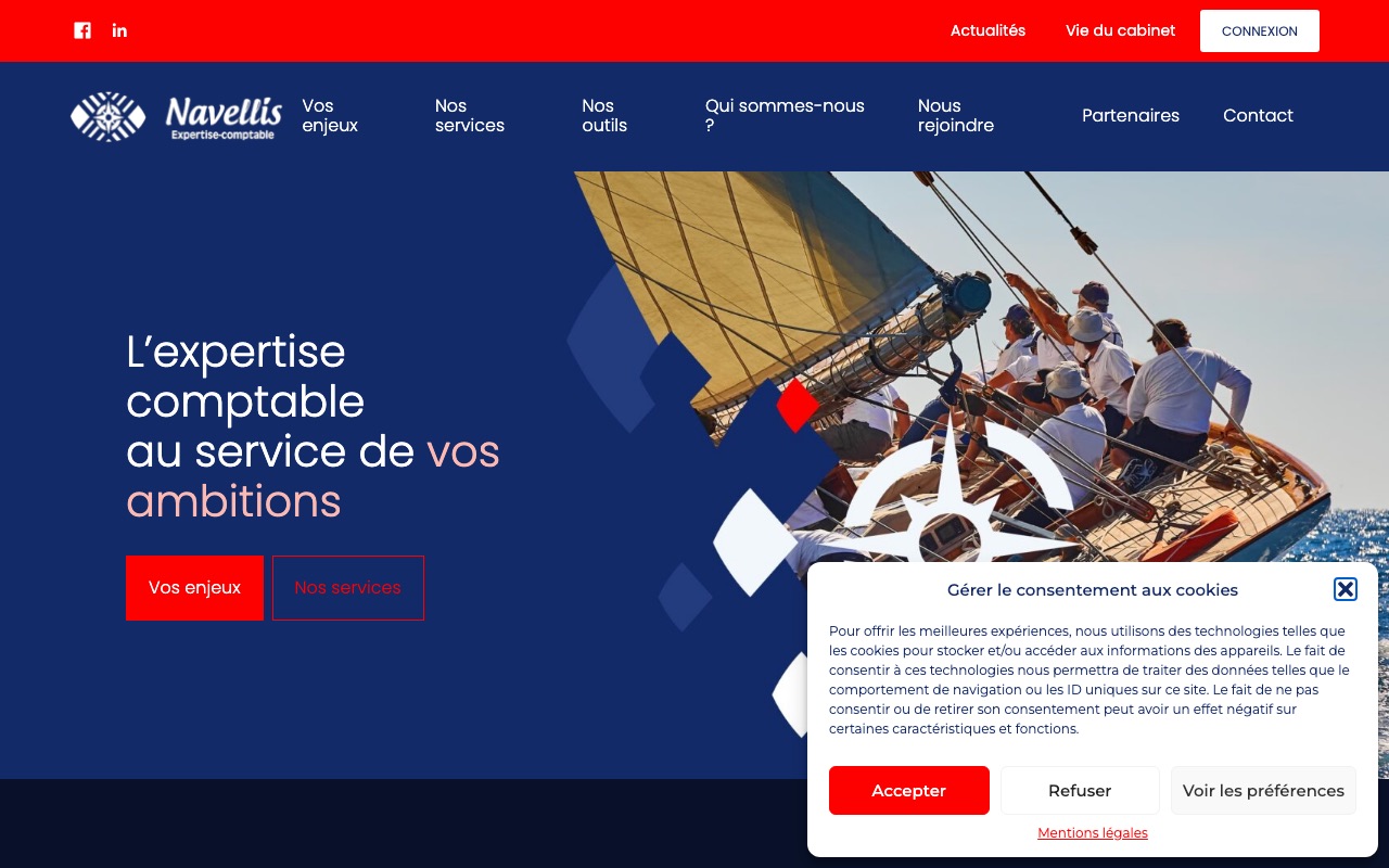 Aperçu du site de NAVELLIS