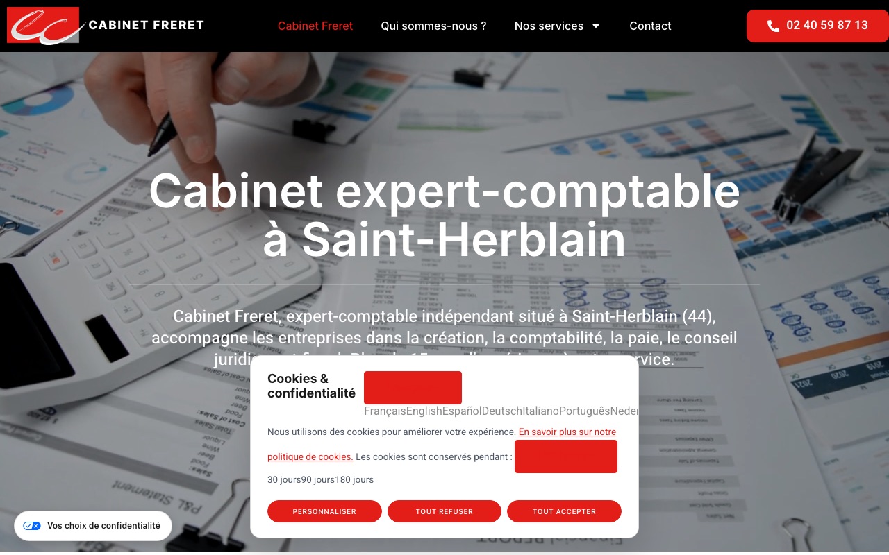 Aperçu du site de CABINET FRERET