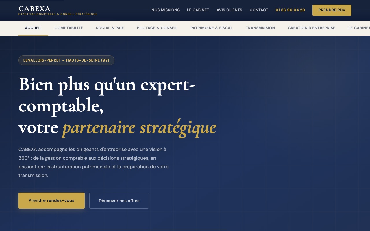 Aperçu du site de CABEXA (CABEXA)