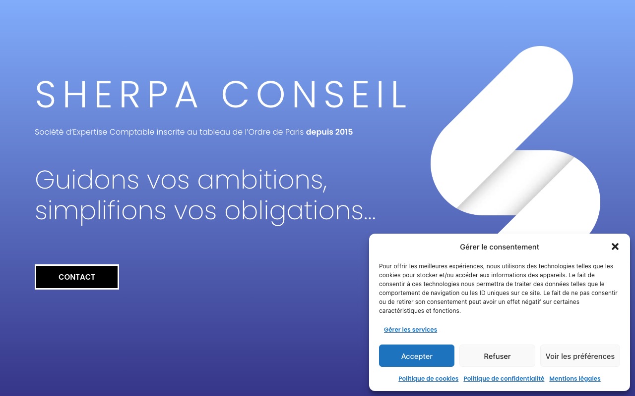 Capture de la source publique pour SHERPA CONSEIL