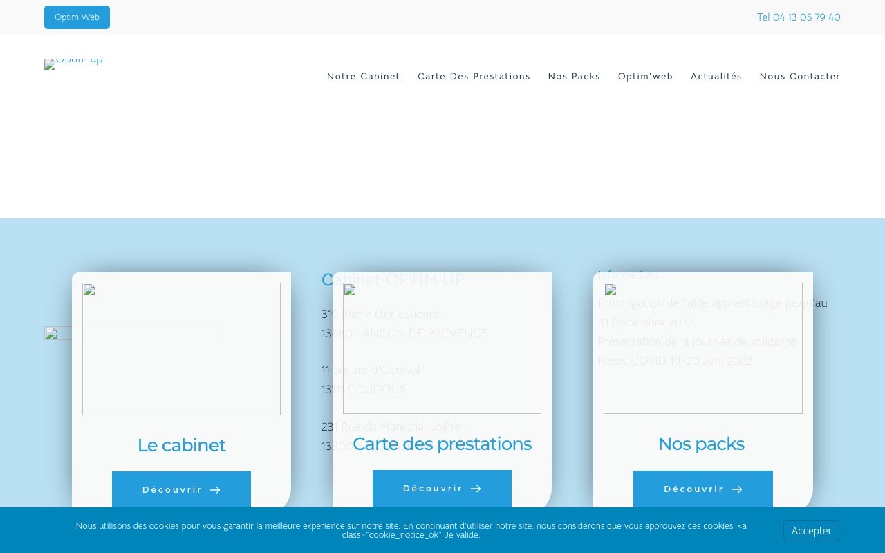 Aperçu du site de OPTIM'UP