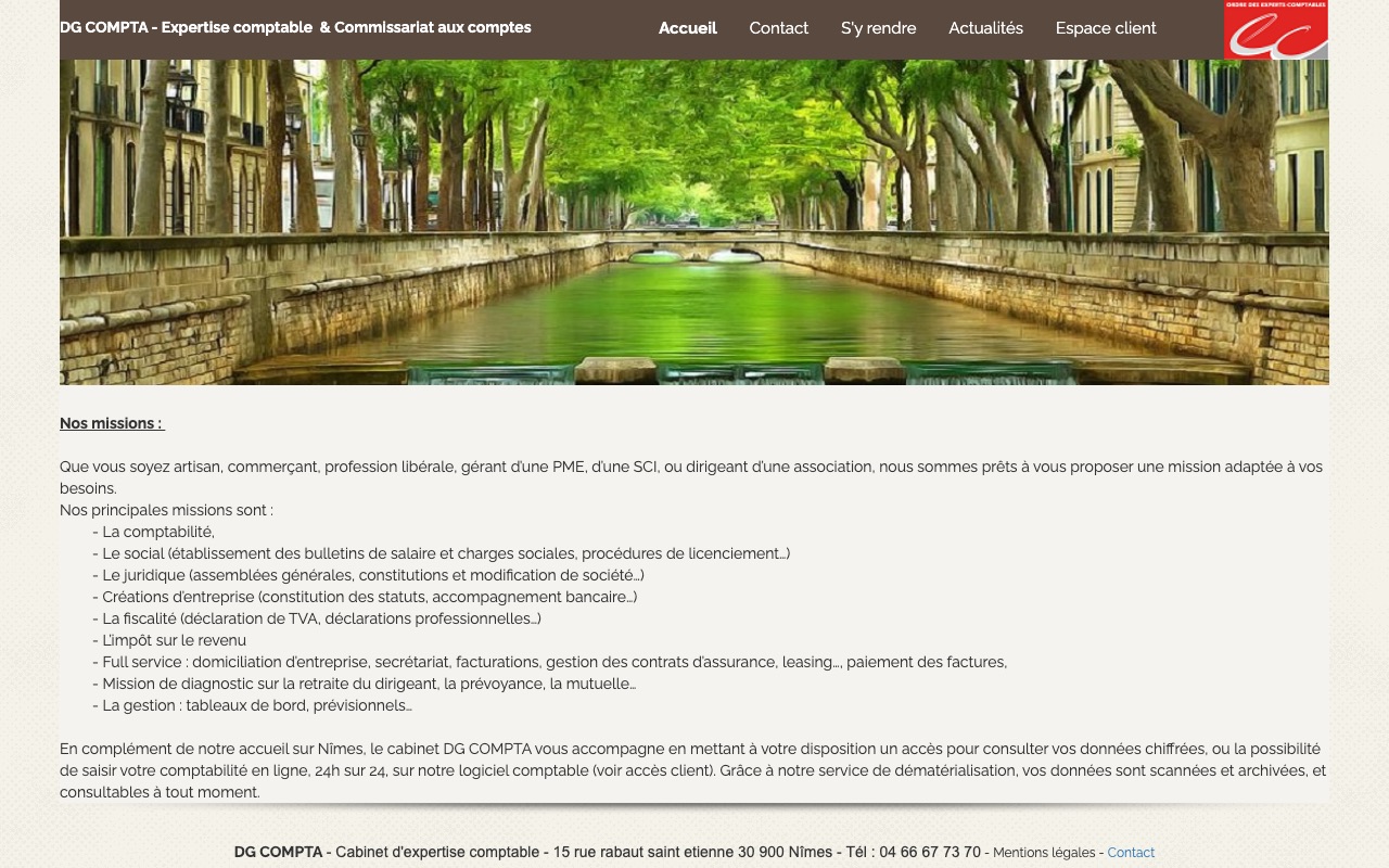 Aperçu du site de SARL DG COMPTA