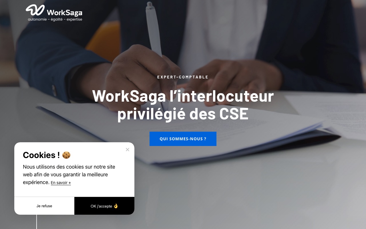 Aperçu du site de WORKSAGA