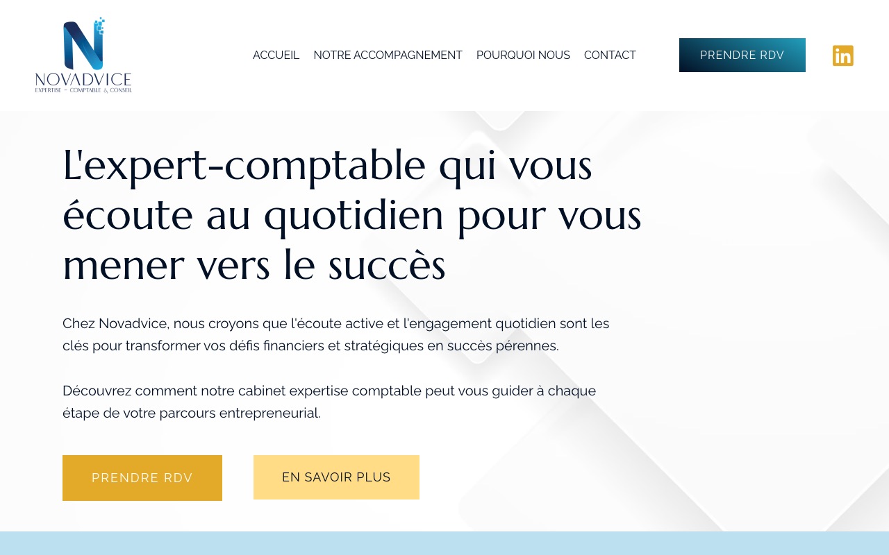 Aperçu du site de NOVADVICE