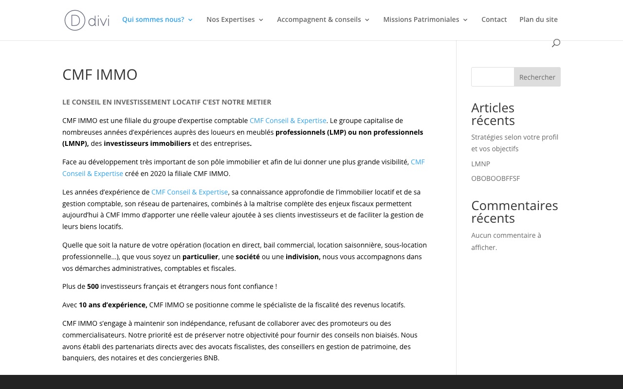 Capture de la source publique pour CMF IMMO