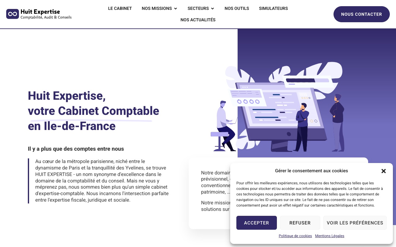 Capture de la source publique pour HUIT EXPERTISE