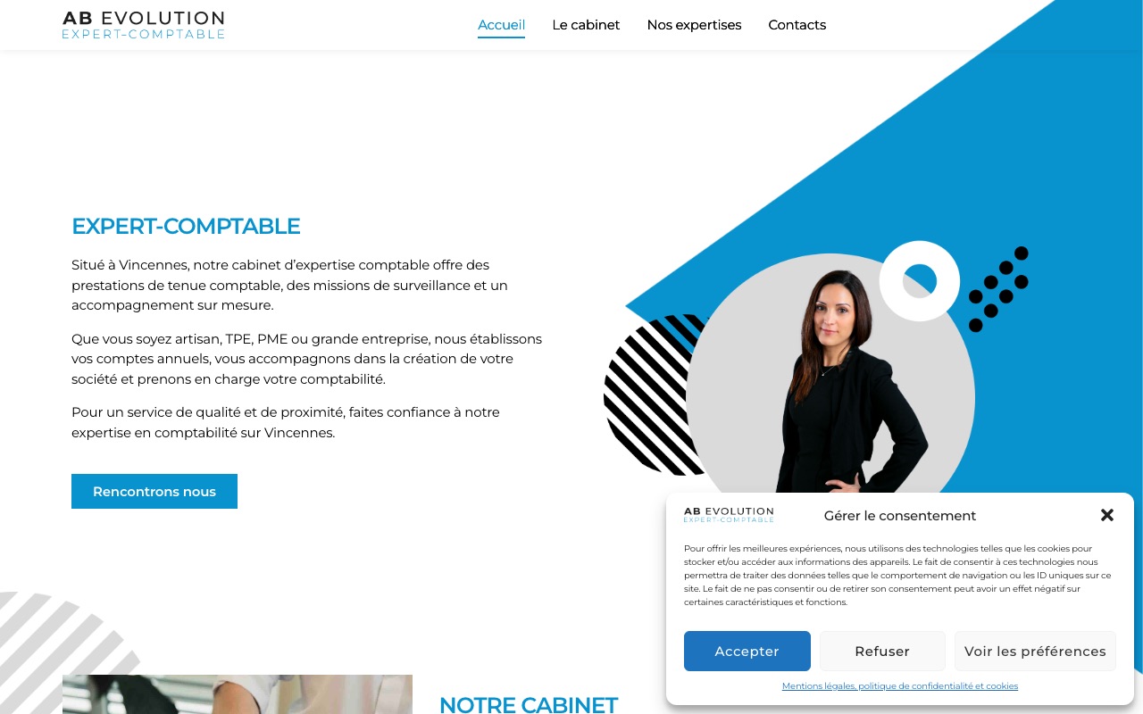 Aperçu du site de AB EVOLUTION