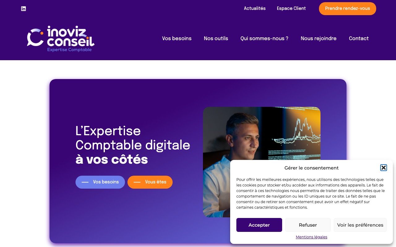 Capture de la source publique pour INOVIZ CONSEIL