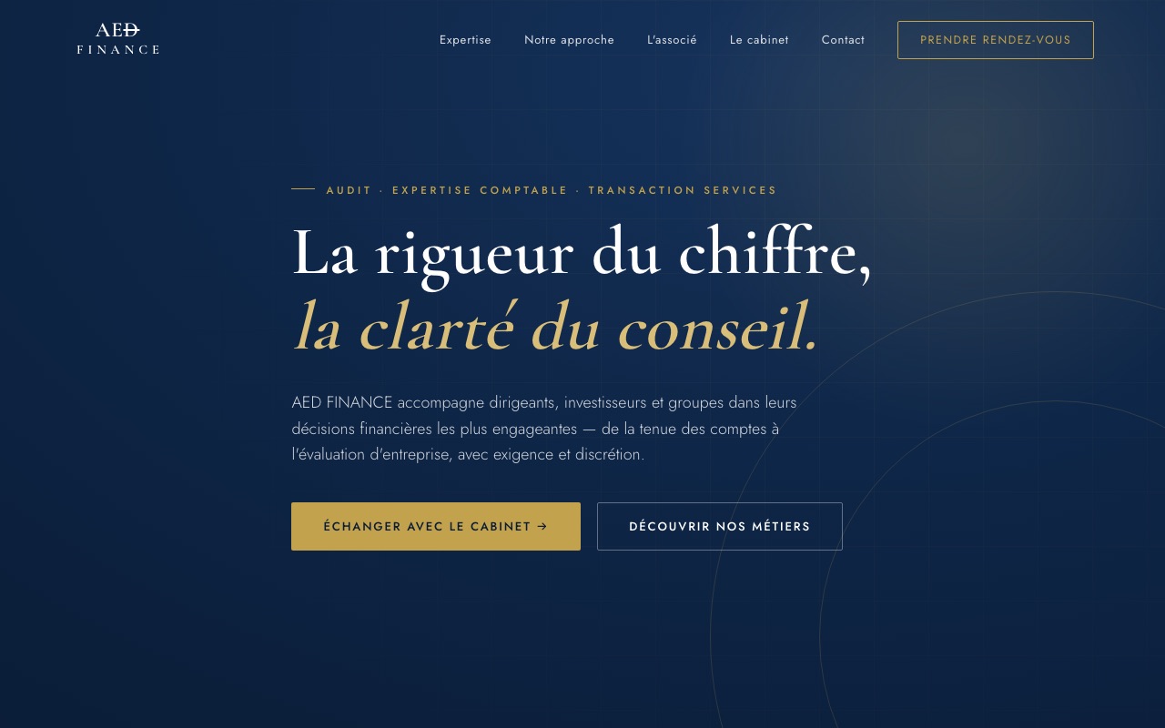 Aperçu du site de AED FINANCE