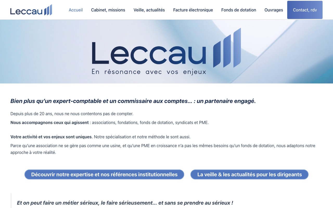 Aperçu du site de LECCAU